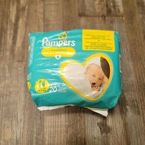 Pampers Swaddlers Diapers Newborn Up to 10 lbs 20 Count Cord Notch New Unopened